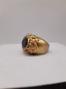 Anello bronzo e QUARZO FUME' mis 14 / 15