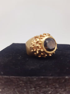 Anello bronzo e QUARZO FUME' mis 14 / 15