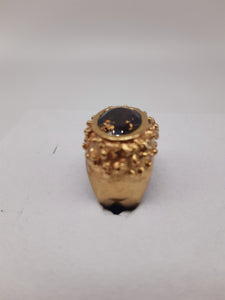 Anello bronzo e QUARZO FUME' Mis  12 /13