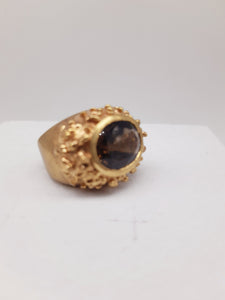 Anello bronzo e QUARZO FUME' Mis  12 /13