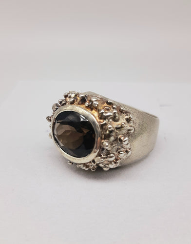 Anello silver e QUARZO FUME' misura 12 / 11