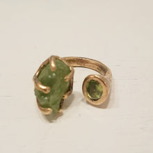 将图片加载到图库查看器，Anello bronzo, Olivina verde e peridoto sfaccettato