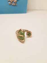 将图片加载到图库查看器，Anello bronzo, Olivina verde e peridoto sfaccettato