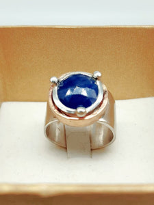 Anello argento e zaffiro CORONA Mis 19